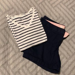 J.Crew Factory 5” navy blue broken in chino shorts